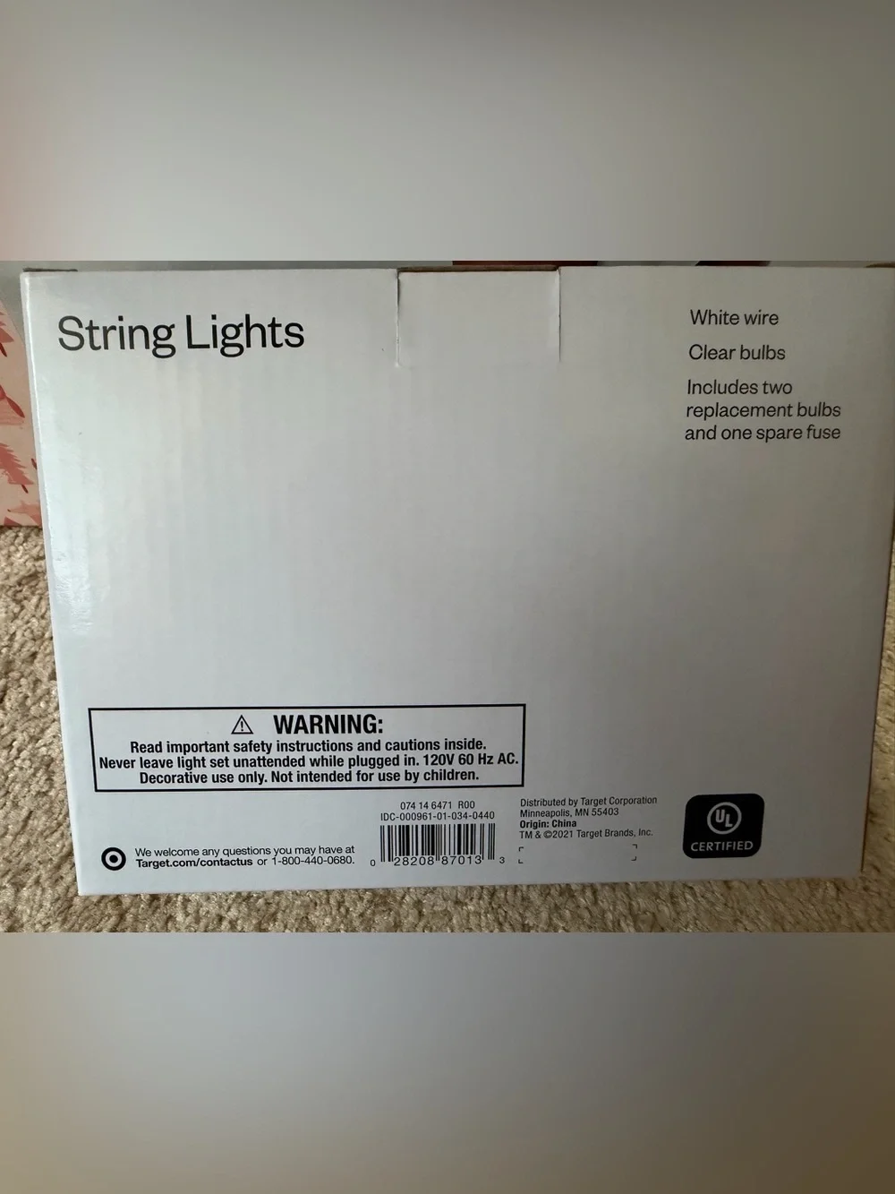 NWT. Room Essentials White Mini String Lights - Warm White Indoor/Outdoor